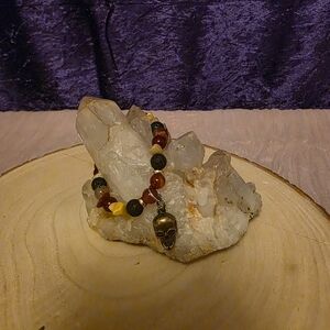 Yellow and Red Beaded Bracelet with Elegant Design